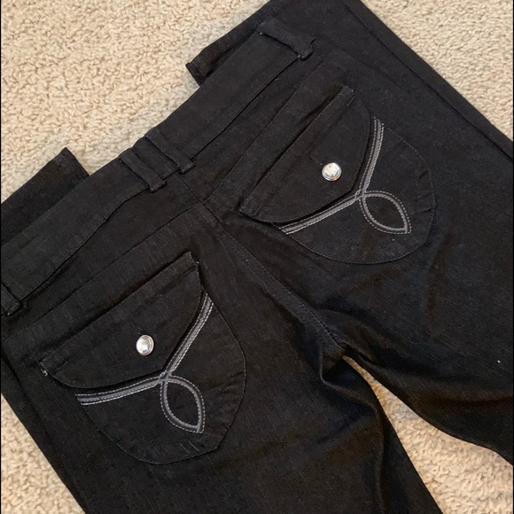 “JORDACHE” 🖤 SUPER CUTE 🌹Premium, black jeans - Picture 1 of 16